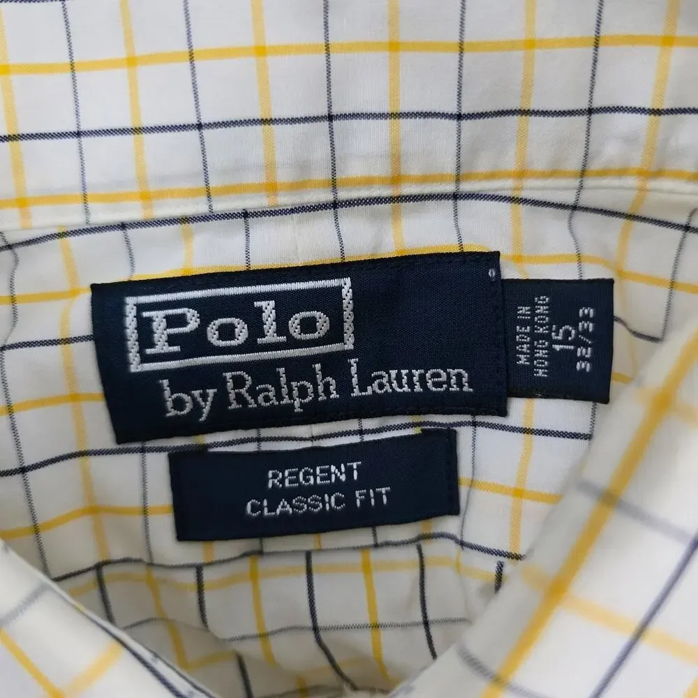 Polo Ralph Lauren dress shirt regent classic 15 32/33 button down‎ 6417 yellow